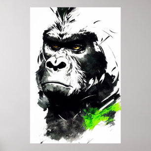 Gorilla Ape Wild Nature Free Spirit Art Painting Poster