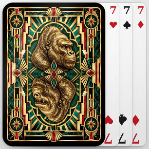 Gorilla, Art Deco Wildlife Playing Cards