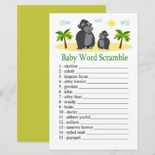 Gorilla Baby word scramble game
