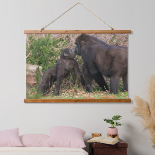 Gorilla Baby's Affectionate for Mum Hanging Tapestry