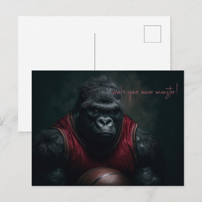 Gorilla Basketball Player Postcard (Front/Back)