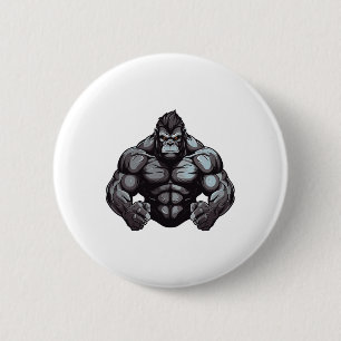 Gorilla Beast Bodybuilder Workout Gym Bodybuilding 6 Cm Round Badge