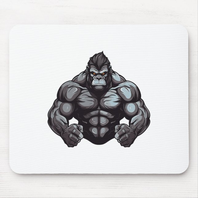 Gorilla Beast Bodybuilder Workout Gym Bodybuilding Mouse Mat (Front)