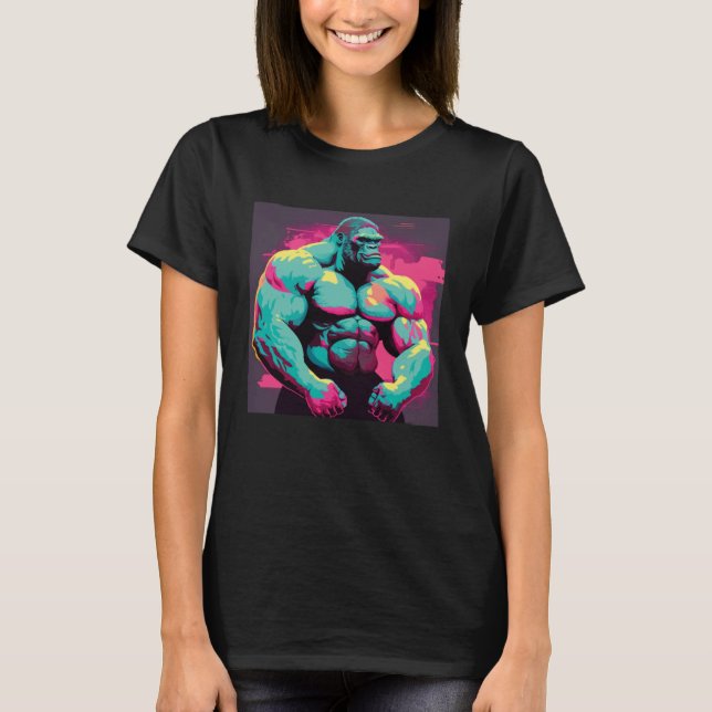 Gorilla Beast Bodybuilding Muscles Fitness Workout T-Shirt (Front)
