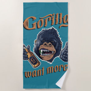 Gorilla Beer Beach Towel
