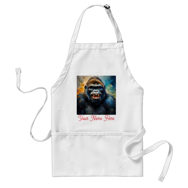  Gorilla big Smile  Standard Apron (Front)
