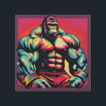 Gorilla Bodybuilder Lifter Pop Art Cartoon<br><div class="desc">Digital Computer Animal Art - College Pop Art - Wild Animal Computer Images</div>