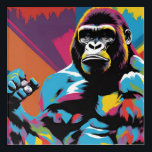 Gorilla Bodybuilder Lifter Pop Art Cartoon<br><div class="desc">Digital Computer Animal Art - College Pop Art - Wild Animal Computer Images</div>