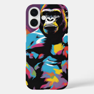 Gorilla Bodybuilder Lifter Pop Art Cartoon iPhone 16 Case