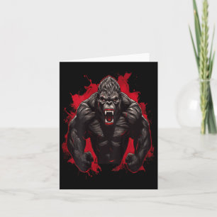 Gorilla Bodybuilding Workout Backprint Gym  Card