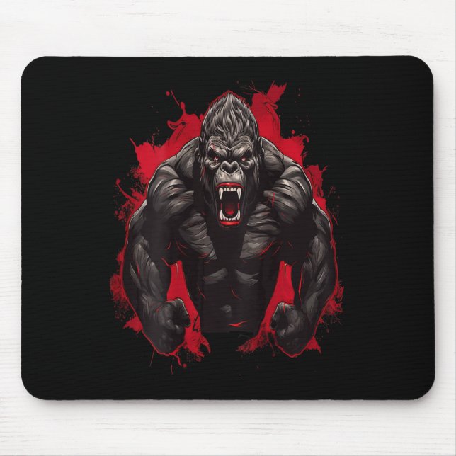 Gorilla Bodybuilding Workout Backprint Gym  Mouse Mat (Front)