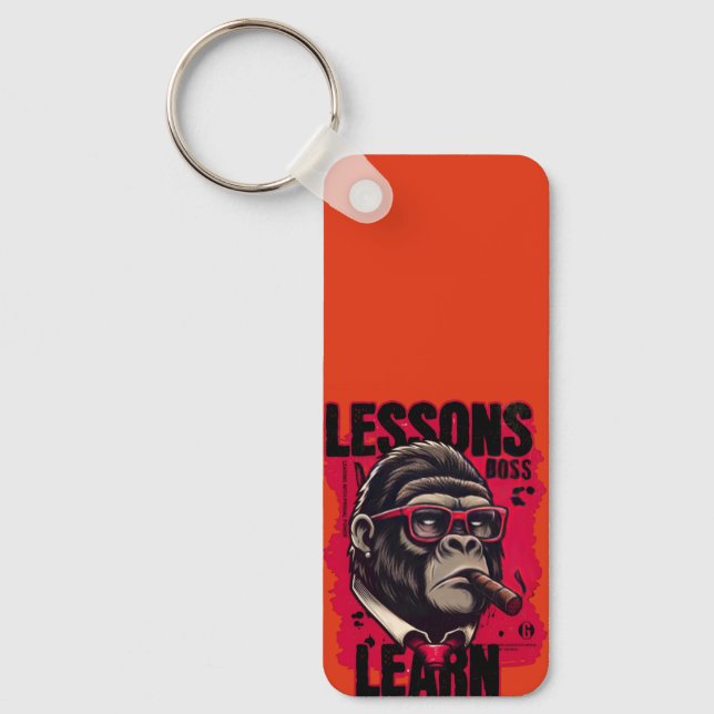 Gorilla Boss Lessons Learn Keychain (Front)