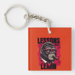 Gorilla Boss Lessons Learn Keychain 