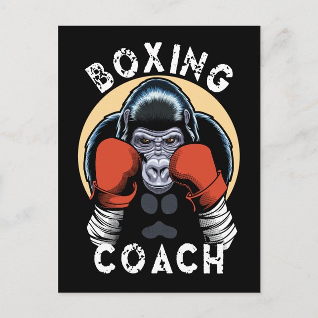Gorilla Boxing Coach - Sports Trainer Postcard (Front)
