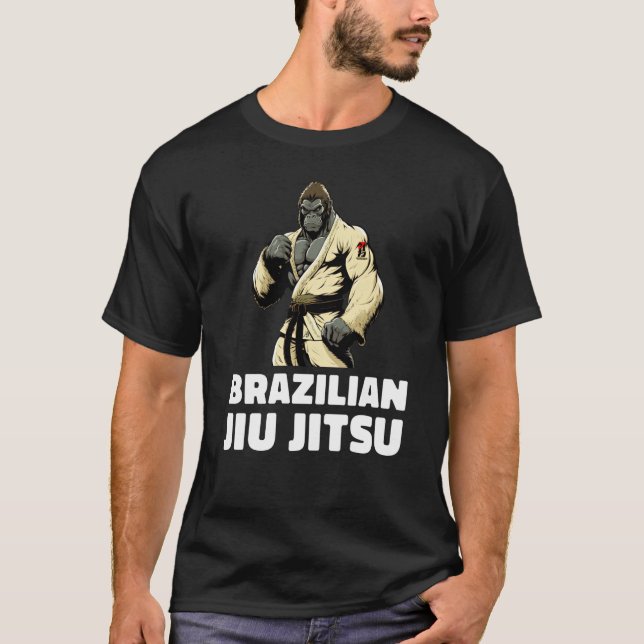 Gorilla Brazilian Jiu Jitsu and Grappling  1 T-Shirt (Front)