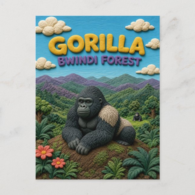 Gorilla Bwindi Forest Modern KlayKoo Postcard (Front)