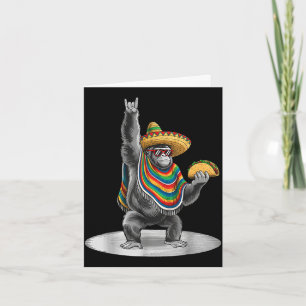 Gorilla carrying taco funny cinco de mayo boys men card