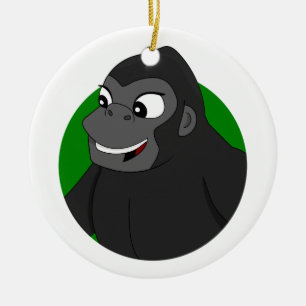 Gorilla Cartoon  Ceramic Tree Decoration
