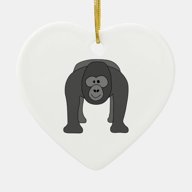 Gorilla Cartoon Ceramic Tree Decoration (Front)