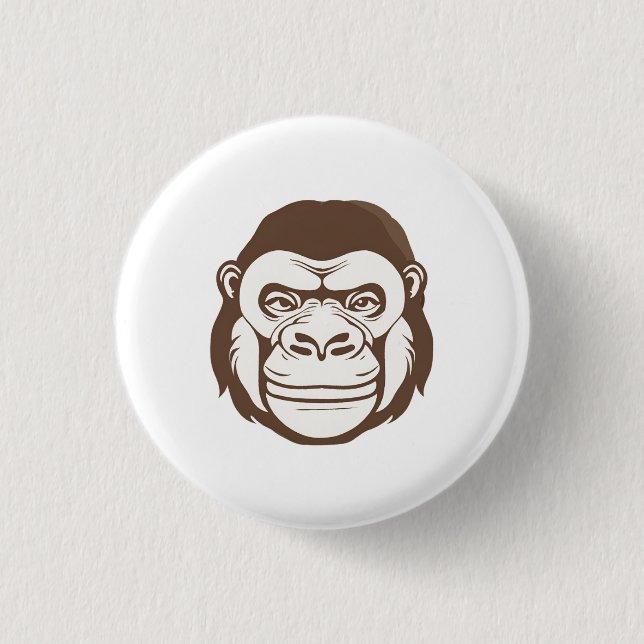Gorilla Cartoon Drawing 3 Cm Round Badge (Front)