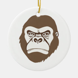 Gorilla Cartoon Drawing Ceramic Tree Decoration