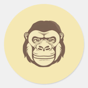 Gorilla Cartoon Drawing Classic Round Sticker