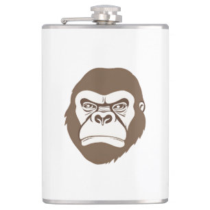Gorilla Cartoon Drawing Hip Flask