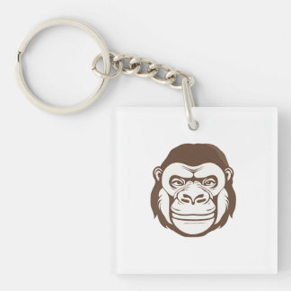 Gorilla Cartoon Drawing Key Ring