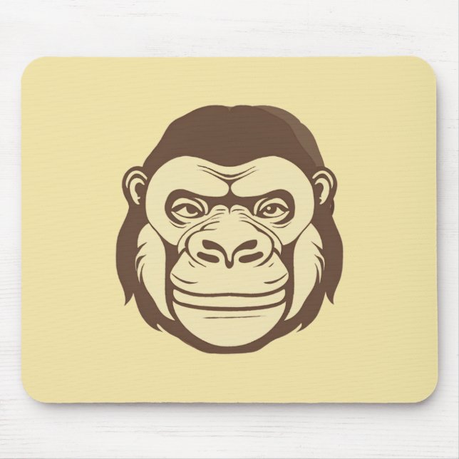 Gorilla Cartoon Drawing Mouse Mat (Front)