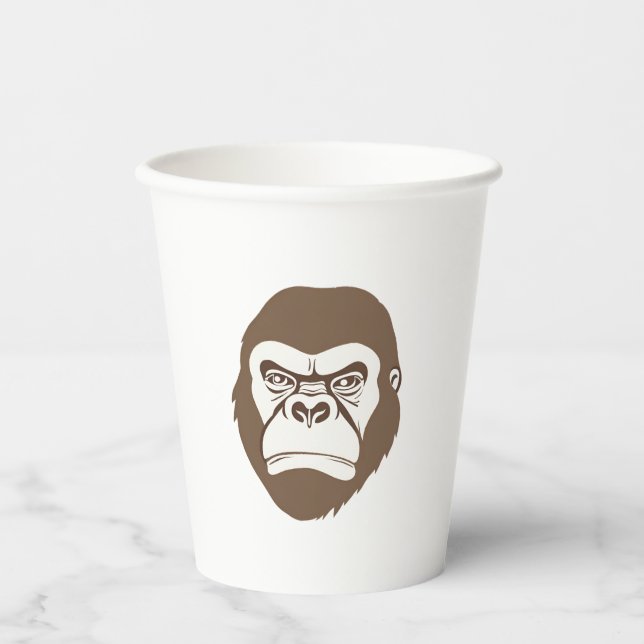 Gorilla Cartoon Drawing Paper Cups (Front)