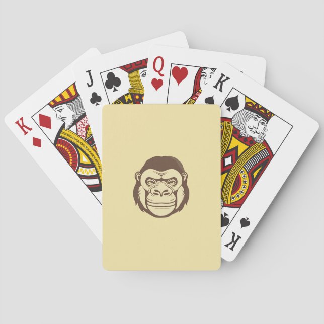 Gorilla Cartoon Drawing Playing Cards (Back)