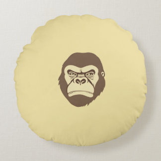 Gorilla Cartoon Drawing Round Cushion