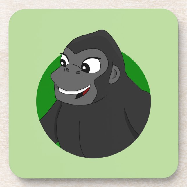 Gorilla Cartoon Drink Coaster (Front)