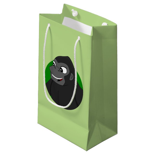 Gorilla Cartoon Small Gift Bag (Front Angled)