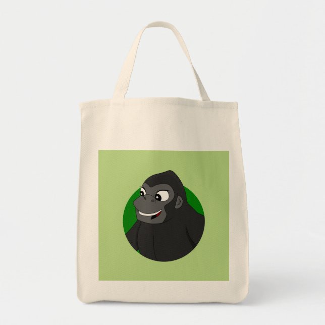 Gorilla Cartoon Tote Bag (Front)
