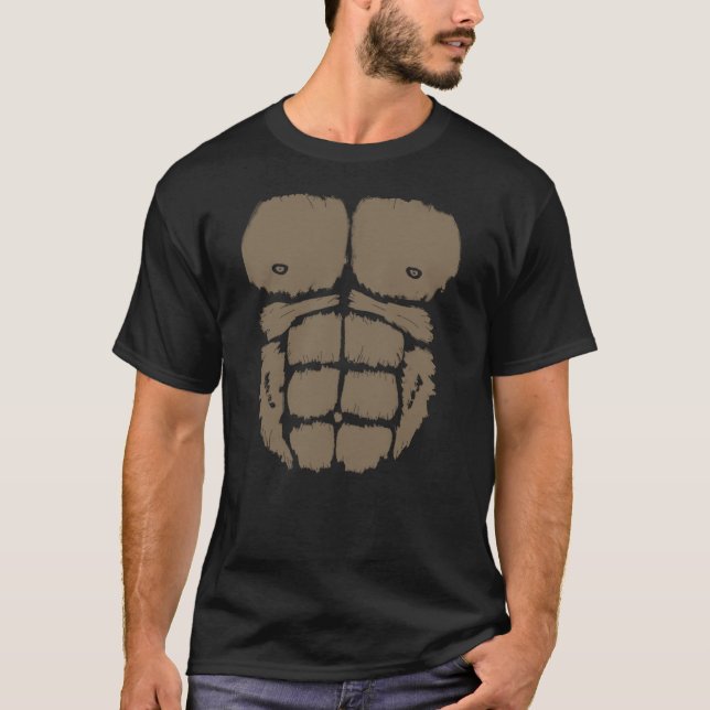 Gorilla Chest Muscle Belly Monkey Costume T-Shirt (Front)