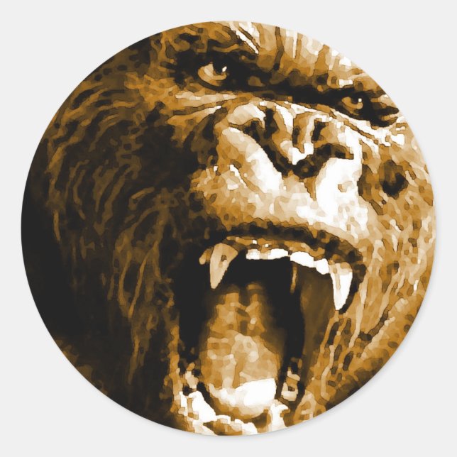 Gorilla Classic Round Sticker (Front)