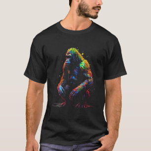 Gorilla Colourful Artwork Animal Monkey Zoo Goril T-Shirt