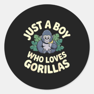 Gorilla Costume For Boys Men Kid Animal Lover Monk Classic Round Sticker