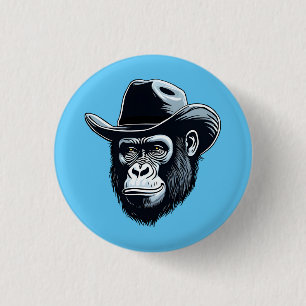 Gorilla Cowboy 3 Cm Round Badge
