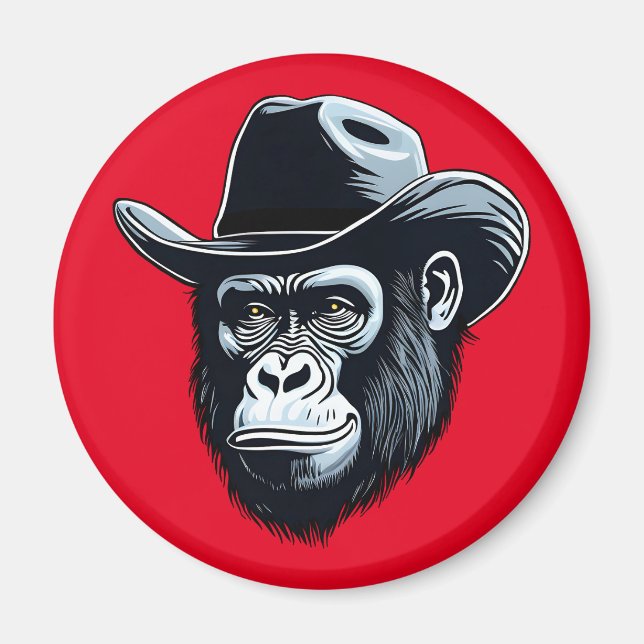 Gorilla Cowboy Magnet (Front)