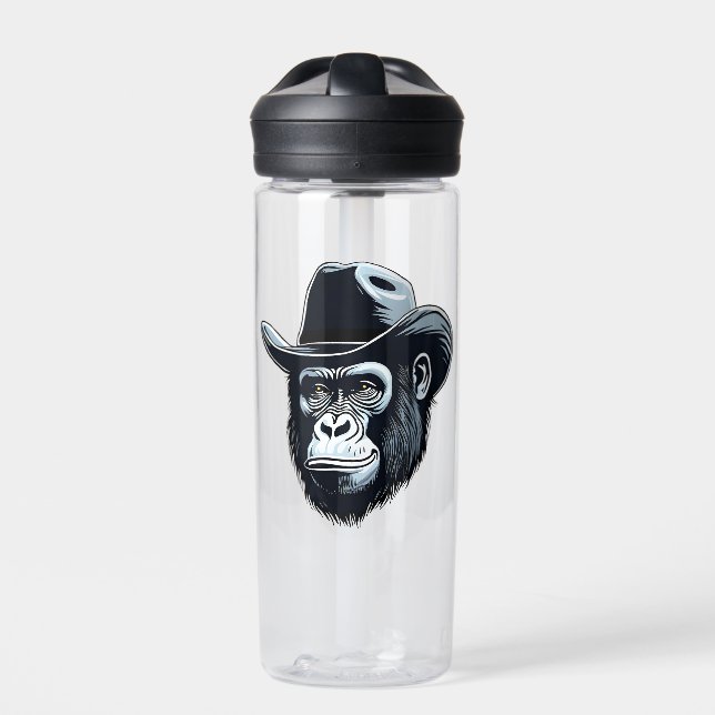 Gorilla Cowboy Water Bottle (Front)