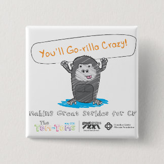 Gorilla crazy! 15 cm square badge