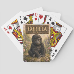 Gorilla Cute Baby Storybook Nursery Animal Playing Cards