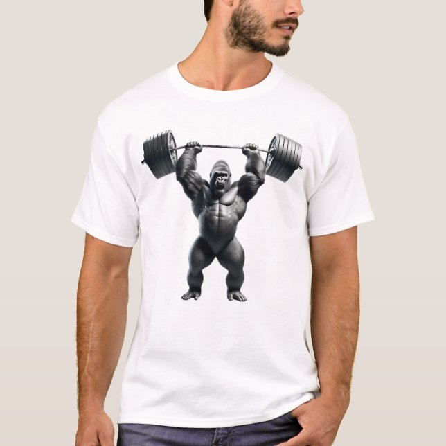 Gorilla Deadlift Weightlifting Funny Fitness T-Shirt (Front)