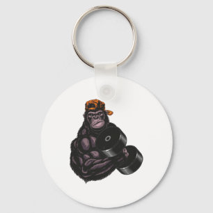 Gorilla Dumbbell Fitness Workout Gym For Lover Bod Key Ring