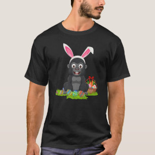 Gorilla Easter Egg Hunting Bunny Gorilla Easter Su T-Shirt
