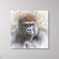 Gorilla Face Fine Art Photography Watercolor