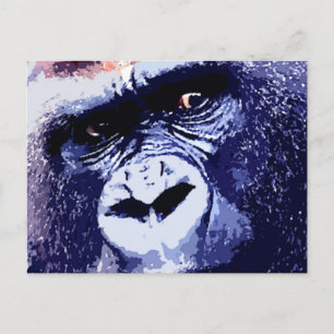 Gorilla Face Pop Art Postcard