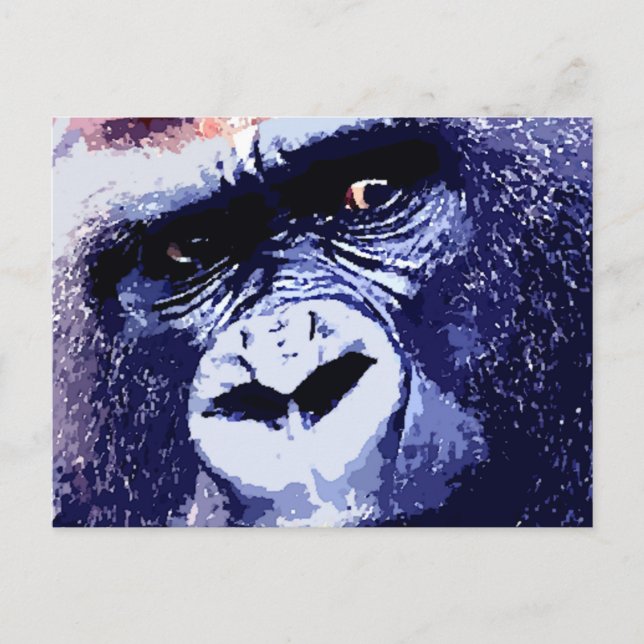 Gorilla Face Pop Art Postcard (Front)